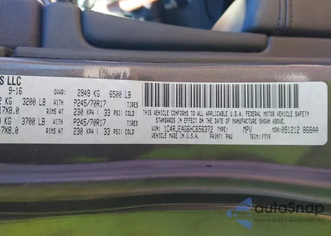 2017 Jeep Grand Cherokee Laredo 4X2 из США, поврежденный, VIN 1C4RJEAG6HC656372